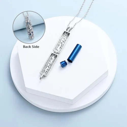 Miniatura 51 de shajwo Joyería de cremación cilíndrica, collar de cenizas de urna del árbol de la vida para mujeres y hombres, vial de cremación de cenizas