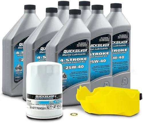 Miniatura 11 de Kit de cambio de aceite Quicksilver de 4 tiempos – para motores fuera de borda Mercury – 15, 20, 25, 30, 40, 50, 60, 75, 90, 115, 150, 175, 200