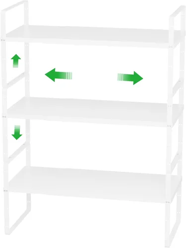 Miniatura 9 de Estante organizador de gabinete, estante expandible para gabinete, estantes apilables, estante de almacenamiento ajustable, elevador para cocina