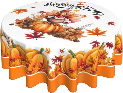 Miniatura 18 de Mantel rústico de madera para mesa redonda de estilo campestre, mantel de cocina y comedor turquesa, lavable, para decoración, 60x90 pulgadas