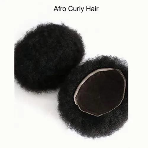 Miniatura 4 de Afro Curl Toupee para hombres negros, 10 x 8, tupé para hombres, piezas de cabello africano, unidades de repuesto para hombre, unidad de cabello