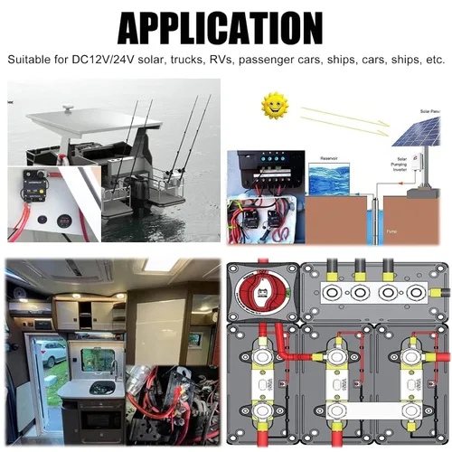 Miniatura 4 de Conectores de terminal de batería M8, pernos de distribución de energía de ajuste universal resistente, rojo y negro, juego de 4 kit para automóvil
