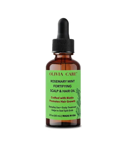 Miniatura 4 de Olivia Care Aceite de romero para el crecimiento del cabello, romero y menta con biotina, cuero cabelludo fortificante y tratamiento capilar