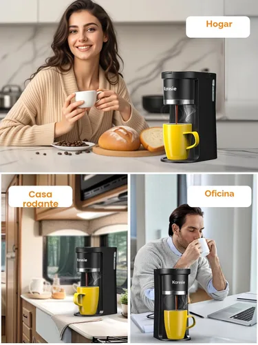 Miniatura 7 de Cafetera pequeña de una sola porción, preparación rápida para K-Cup y café molido, tamaños de preparación de 6 a 12 onzas, cafetera de una sola taza