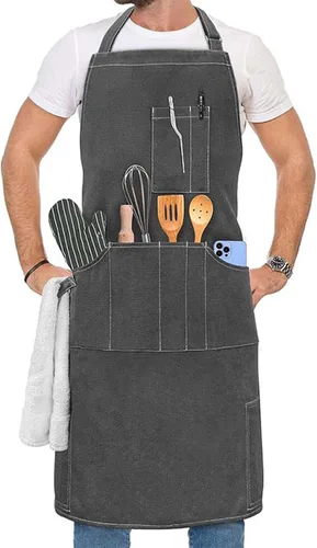Miniatura 5 de Delantales artísticos para pintar cerámica, delantales de cocina para hombre y mujer, delantales de cocina para cocina, restaurante, barbacoa