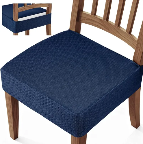 Miniatura 11 de Songrey Juego de 6 fundas de asiento impermeables para sillas de comedor, sin fundas para sillas traseras, elásticas, extraíbles y lavables