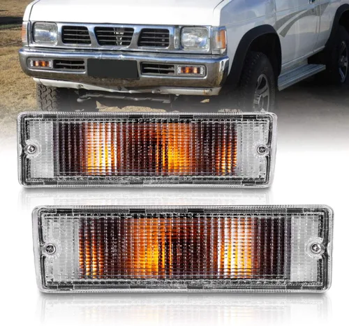 AmeriLite Luz de defensa transparente de repuesto en par para Nissan Hardbody PickUp 1988-1997 / Pathfinder 88-95 - Lado del pasajero y del conductor