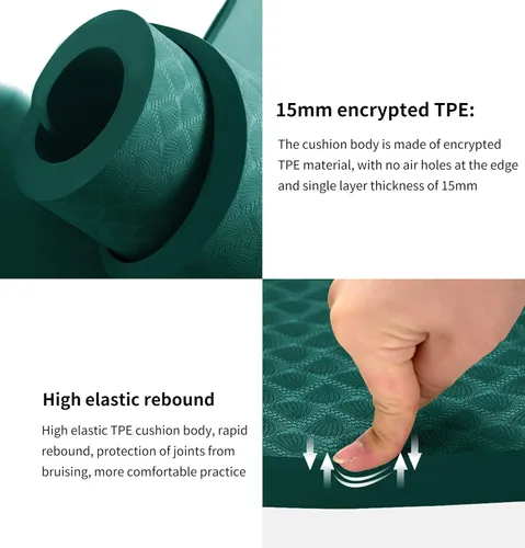 Miniatura 5 de nuveti Tapete Grande para Ejercicios - Tapete de Yoga de 15mm/20mm/30mm de Grosor Tapete de Ejercicios para Fitness, Yoga, Pilates, Estiramientos