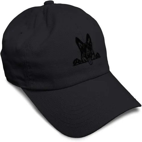 Soft Baseball Cap Peeking German Shepherd Embroidery Dogs Snout Cotton Dog Dad Hats for Men & Women