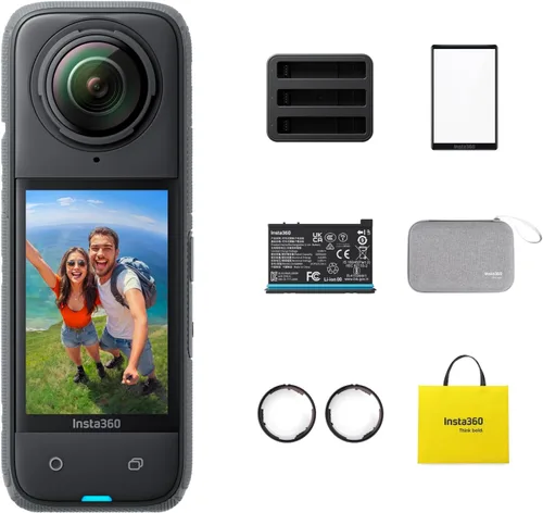 Miniatura 15 de Insta360 X4 Paquete estándar - Cámara de acción impermeable 360 de 8K, video de gran angular 4K, efecto de palo invisible para selfies, protectores