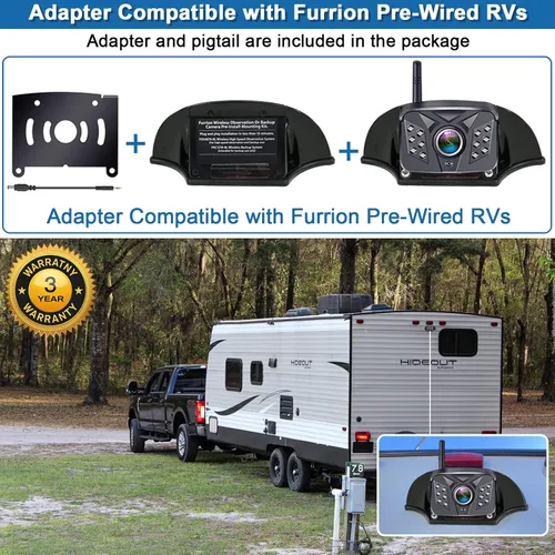 Miniatura 2 de Cámara de respaldo para RV HD1080P, 2 cámaras con llave táctil de 7 pulgadas, monitor DVR, señales digitales estables, sistema de cámara de visión