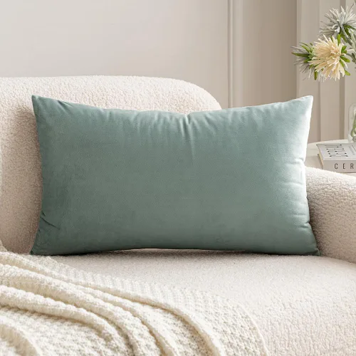 Miniatura 7 de MIULEE Funda de Almohada de Terciopelo Suave de Lujo Decorativa Funda de Cojín Decorativo Rectangular Individual para Sofá, Sillón, Dormitorio, Beige