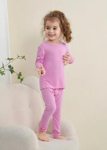 Miniatura 7 de GUISBY Conjunto de pijama de rayón de bambú para niños y niñas, ajuste cómodo, para uso diario, conjunto de pijama de 2 piezas