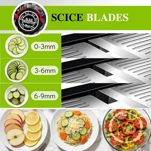 Miniatura 3 de MASTERTOP Rebanadora Mandolina de Acero Inoxidable Ajustable para Cocina. Rebanador de Vegetales, Cebolla, Papa, Fruta, Patatas Fritas, Cortador