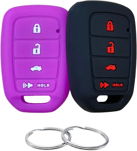 Miniatura 8 de REPROTECTING Funda de goma de silicona para llavero compatible con Honda Accord CR-V Civic Crosstour Fit (solo compatible con llavero recto)