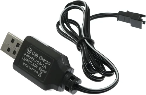 6.0V 250mA cargador USB Cable adaptador de corriente para 6V 700mAh Ni-cd batería 4WD versión antigua acrobacias anfibias RC Vehículo/SM-2P 6V USB