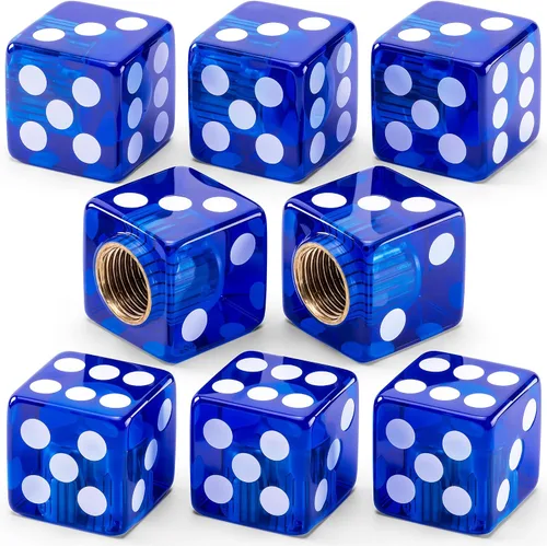 Miniatura 22 de 4 piezas tapones de válvula de neumático en forma de dados, cubiertas universales de válvula de neumático a prueba de polvo con núcleo de cobre