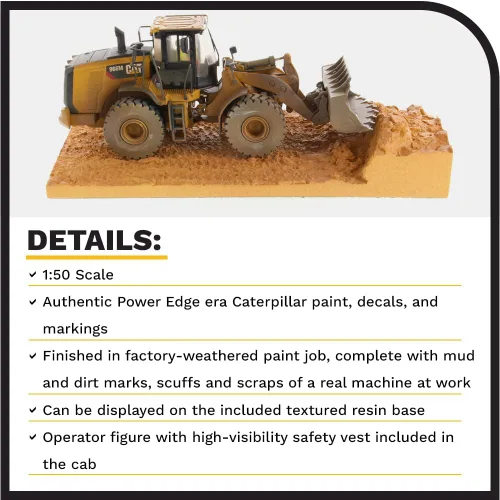 Miniatura 4 de Diecast Masters - Cargador de ruedas mediano desgastado 1:50 Caterpillar 966M - Serie desgastada - 85703