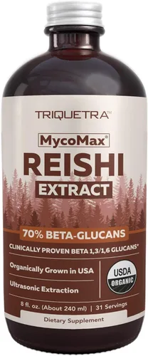 Miniatura 8 de Extracto orgánico de hongos Reishi - 70% de beta-glucanos - niveles más altos de nutrientes activos, potencia máxima, cultivo en Estados Unidos +