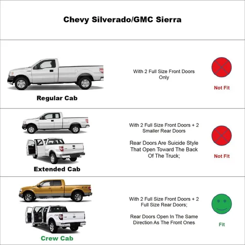 Miniatura 2 de Deflector de ventilación para visera lateral para Chevy Silverado/GMC Sierra 1500/2500HD/3500HD Crew Cab, Yukon XL/Suburban/Avalancha 2007-2014, 4