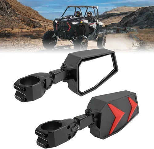 KEMIMOTO UTV Espejos Retrovisores Laterales se Ajustan a Barra Antivuelco de 1.75-2", Compatible con Polaris RZR 800 900 1000 XP Turbo Pioneer Rhino