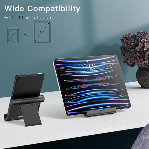 Miniatura 2 de JETech Soporte para Tablet, Soporte de Escritorio Portátil Ajustable, Base Plegable para iPad/iPad Pro/Air/Mini, Galaxy Tab A8/A7 Lite/A7/S8/S7