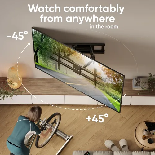Miniatura 5 de ONKRON Soporte de pared para TV de movimiento completo para pantalla de 42 a 120 pulgadas de hasta 220 libras, soporte de TV grande y resistente