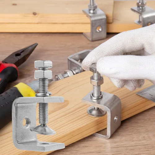 Miniatura 6 de Paquete de 6 abrazaderas pequeñas en C de acero inoxidable 304 de 1 pulgada Mini abrazaderas en C resistentes para carpintería y montaje