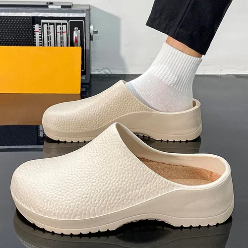 Miniatura 2 de ihinzry Zuecos de chef profesional, antideslizantes, impermeables, zapatos de trabajo para enfermeras, personal de cocina con soporte de arco