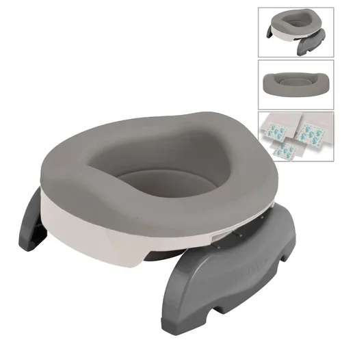 Miniatura 2 de Potette Plus Potty Value Pack: Kalencom Potette Plus 2 en 1 portátil y forro plegable reutilizable para uso doméstico (blanco/gris)