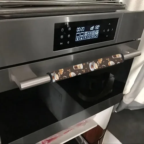 Miniatura 5 de Juego de 4 fundas protectoras de repuesto para manija de puerta de refrigerador con temática de té de la tarde para microondas, horno, refrigerador