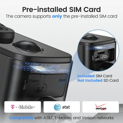 Miniatura 2 de Cámara de seguridad celular 4G LTE inalámbrica para exteriores, magnética, no necesita WiFi, panorámica de 300°, alimentada por energía solar