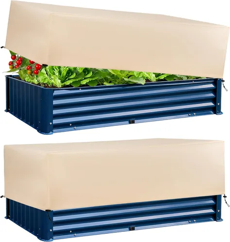 Cubiertas para Plantas Protección contra Heladas Paquete de 2 con Cordón Elástico, 3.54 oz/yd² Manta contra Heladas para Clima Frío de Invierno