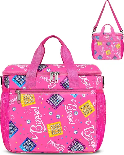 Miniatura 9 de Bolsa de Bingo para Marcadores, Rotuladores, Punteros con Bolsillos para Utensilios de Bingo (Negro/Verde)