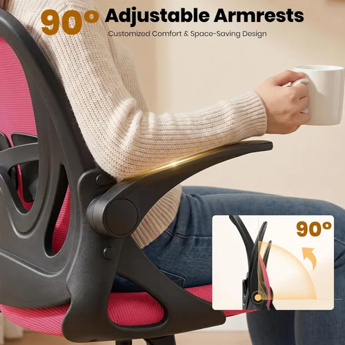 Miniatura 9 de Primy Silla de dibujo alta de oficina con reposabrazos abatibles, silla de escritorio ergonómica ejecutiva para computadora con soporte lumbar