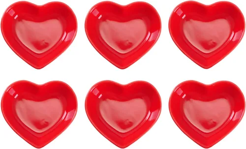 Miniatura 9 de WHJY Blue Love - Cuenco lateral de cerámica azul en forma de corazón, cuenco lateral de porcelana contemporánea, platos para condimentos, platos
