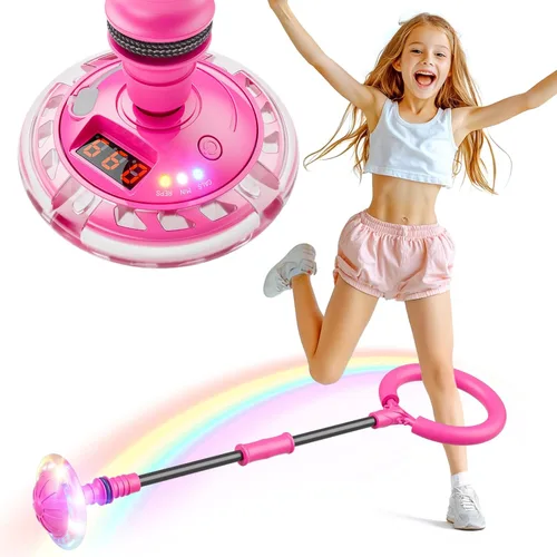 Flooyes Pelota para saltar para niños, juguete de pelota de tobillo con contador, temporizador y calculadora de calorías, regalos de cumpleaños para