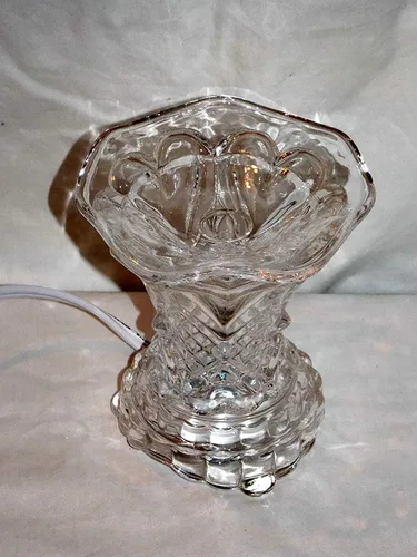 Miniatura 2 de Nuevo diseño de corazón eléctrico adornado vidrio transparente fragancia quemador de aceite aroma cera tarta lámpara de luz nocturna con interruptor