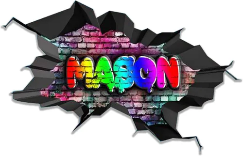 Calcomanía de pared con nombre personalizado, graffiti 3D, calcomanía decorativa de vinilo artística personalizada, extraíble, despegar y pegar,