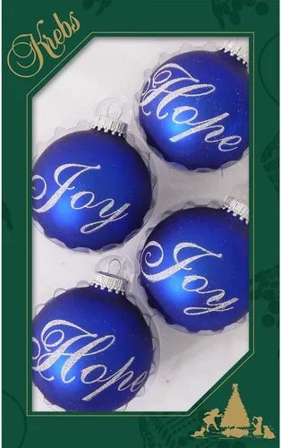 Miniatura 8 de Adornos de árbol de Navidad de vidrio - 67 mm/2.625" [4 piezas] Bolas decoradas de Adornos navideños sin costuras para colgar de Christmas by Krebs