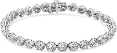 Miniatura 2 de Pulsera de plata de ley 925 de 1,0 quilates con placa milagrosa de 7.0in (I-J, claridad I3)