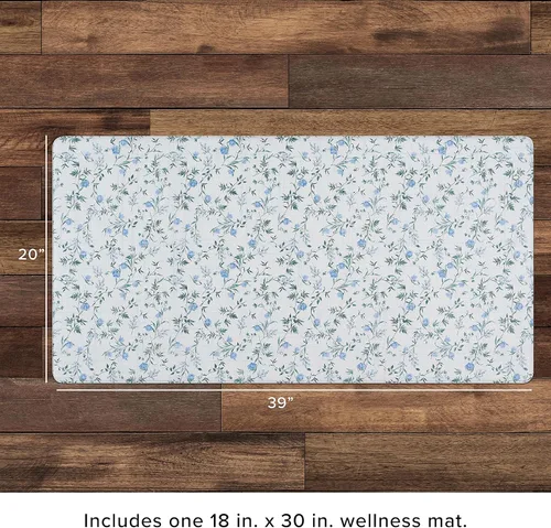 Miniatura 5 de Lucky Brand Tapete de bienestar impreso – Tapete de cocina acolchado cómodo – Fácil de limpiar – Antifatiga y antideslizante – 0.472 in Seda Floral