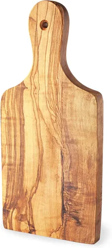 Miniatura 8 de Forest Decor Tabla de servir de madera de olivo, tabla de quesos de madera, tabla de servir con asa, tabla de charcutería de cocina tallada a mano