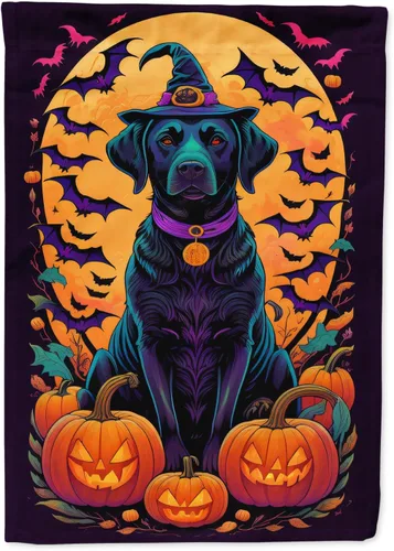 Miniatura 60 de Caroline's Treasures DAC1466GF - Bandera decorativa para jardín de Halloween de Affenpinscher Witchy para jardín, decoración para patio exterior