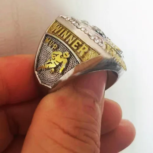Miniatura 5 de Anillo de fútbol de fantasía 2022 Anillo de campeonato FFL pesado Trofeo de premio chapado en oro plateado para el ganador de la Liga de Fútbol