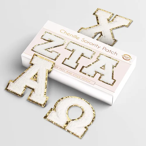 Miniatura 2 de Sorority Shop Gamma Phi Beta - Adhesivos de letras de chenilla, parte trasera adhesiva, juego de 3 letras griegas