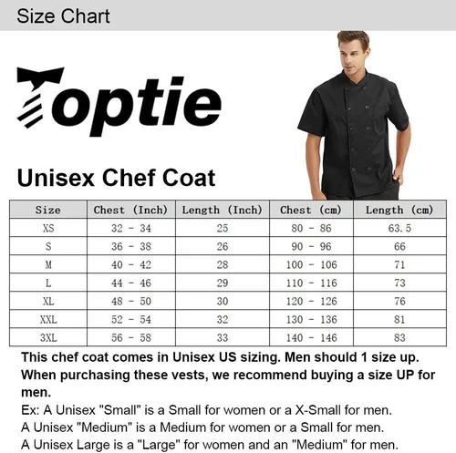 Miniatura 6 de TOPTIE - Chaqueta de chef de manga corta unisex