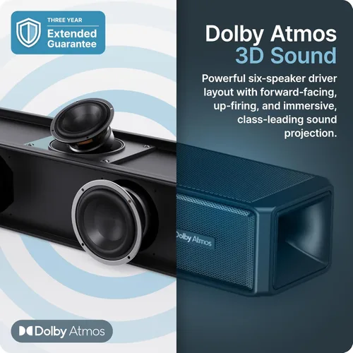 Miniatura 3 de Majority Barra de sonido Sierra Dolby Atmos para TV con Bluetooth 5.0 HDMI ARC, óptico, USB y AUX, paso HDR 4K 4 modos de ecualización Barra