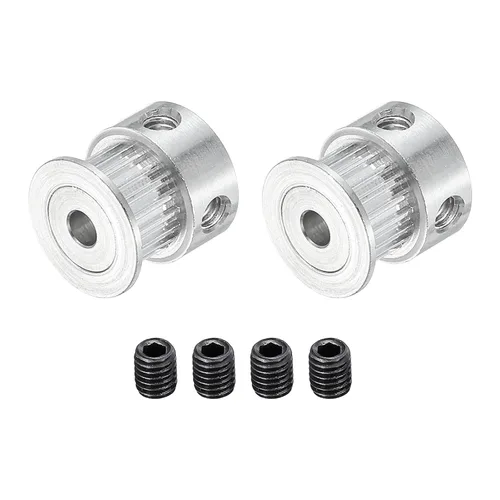 Miniatura 8 de MECCANIXITY Rueda síncrona de aluminio con 20 dientes de diámetro de 0.157 in con tornillo M4 para cinturón de impresora 3D, máquina CNC, paquete
