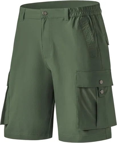 VAYAGER Pantalones cortos tipo cargo elásticos para hombre, de secado rápido, ligeros, para senderismo, golf, viajes, uso al aire libre, casual